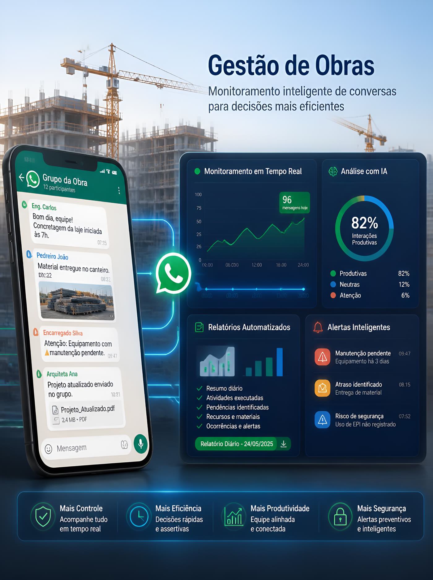 Gestão de Obras — Monitoramento Inteligente via WhatsApp